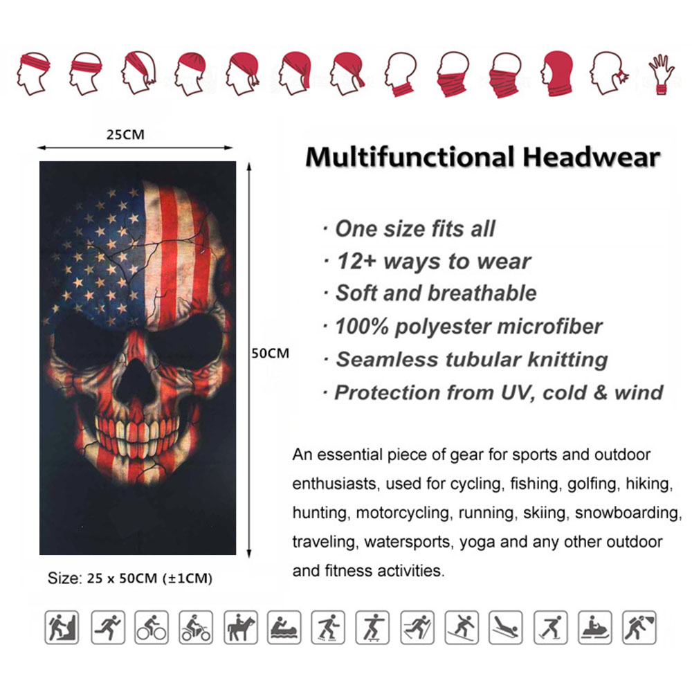 USA Flag Skull Bandana Breatha - Running Gear Youtube 评论和价格