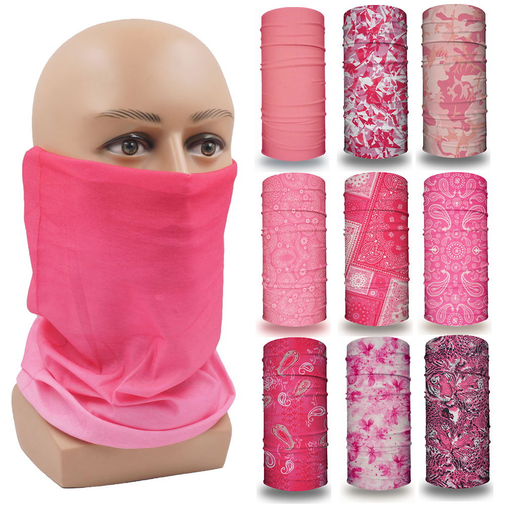 Pink Bandana Face Mask Hiking  - Running Gear Youtube 评论和价格