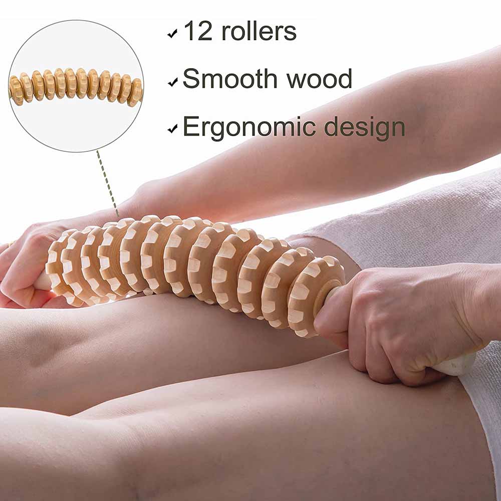 Curved Wood Massage Roller Sti - Muscle Roller Stick 评论和价格