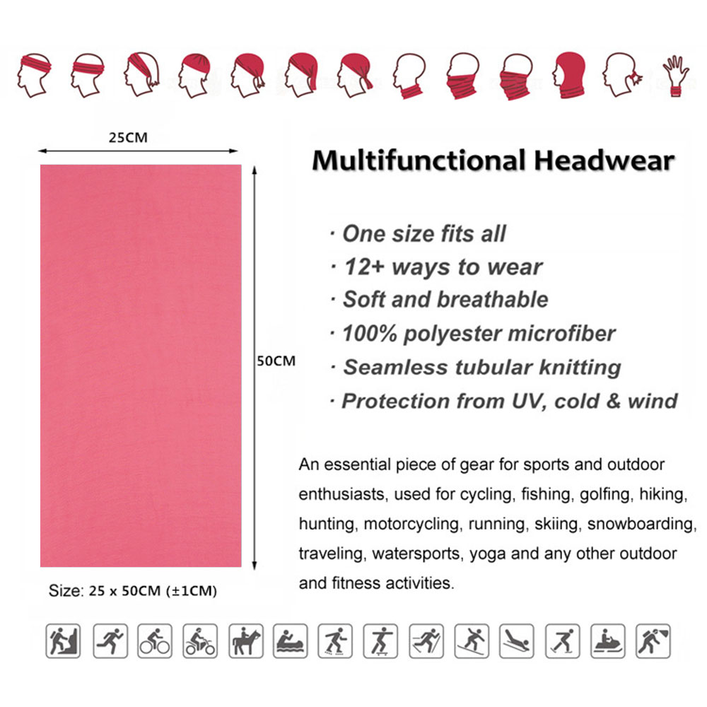 Pink Seamless Outdoor Bandana  - Running Gear Youtube 评论和价格