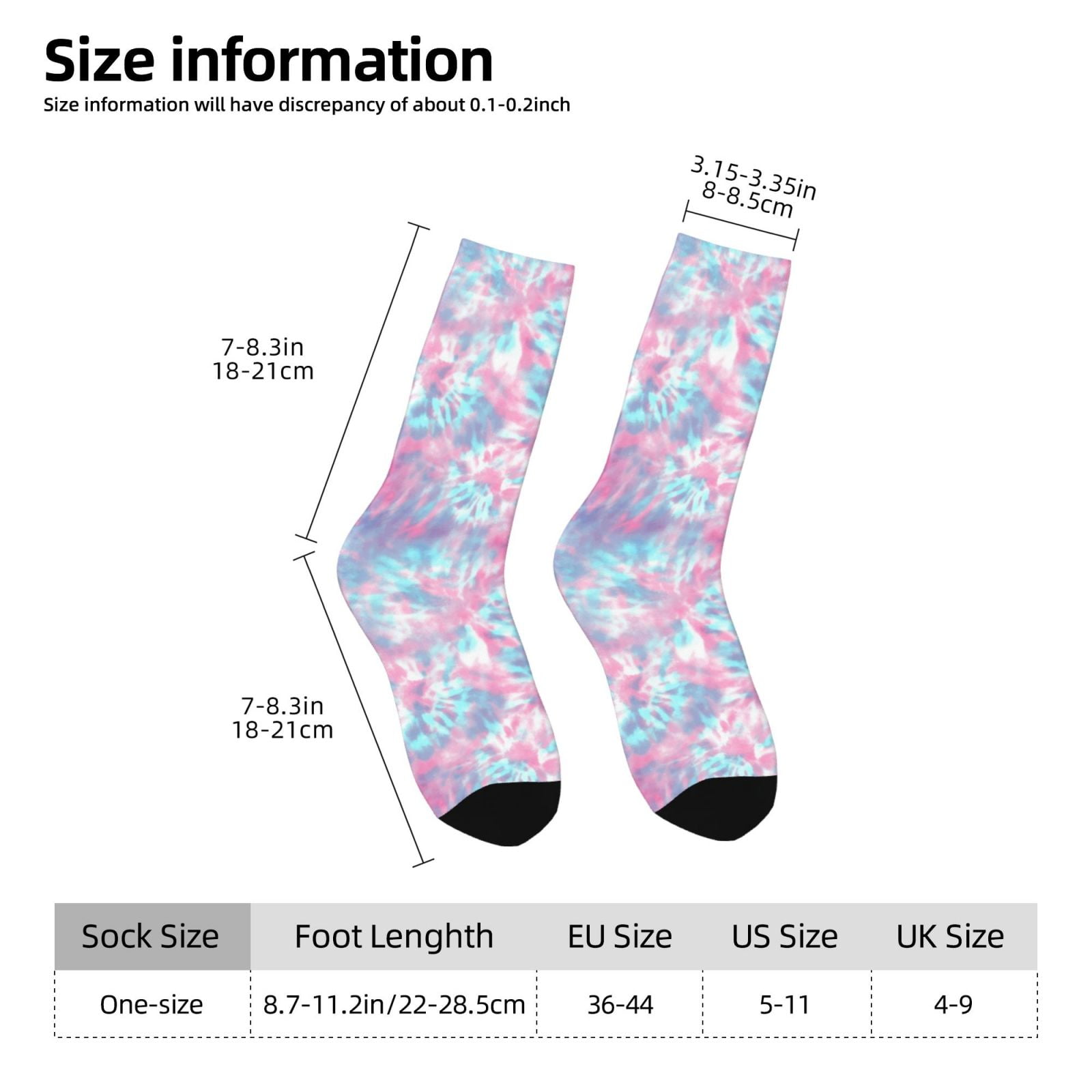 Tie Dye Print Crew Socks For W - Running Gear Youtube 评论和价格
