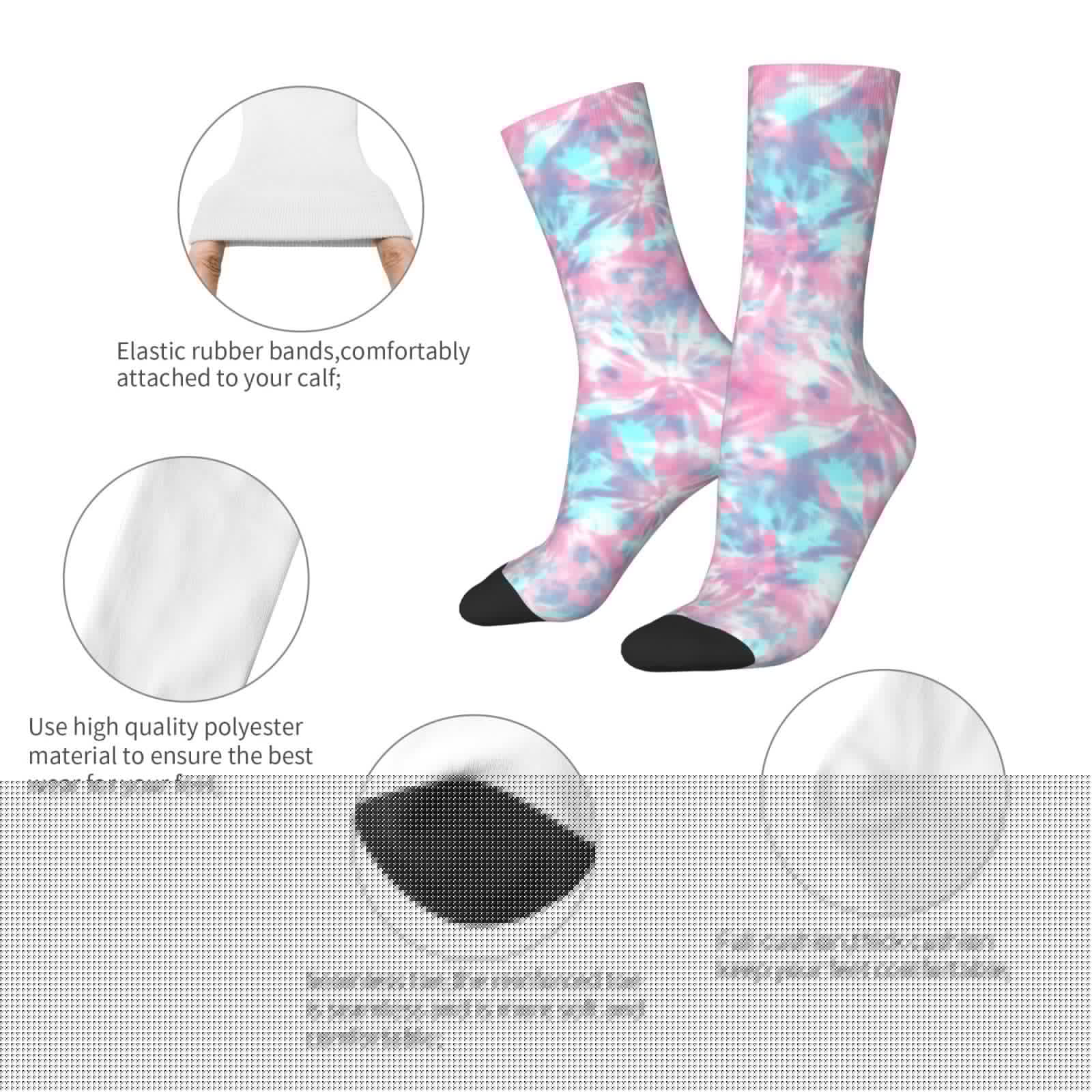 Tie Dye Print Crew Socks For W - Running Gear Youtube 评论和价格