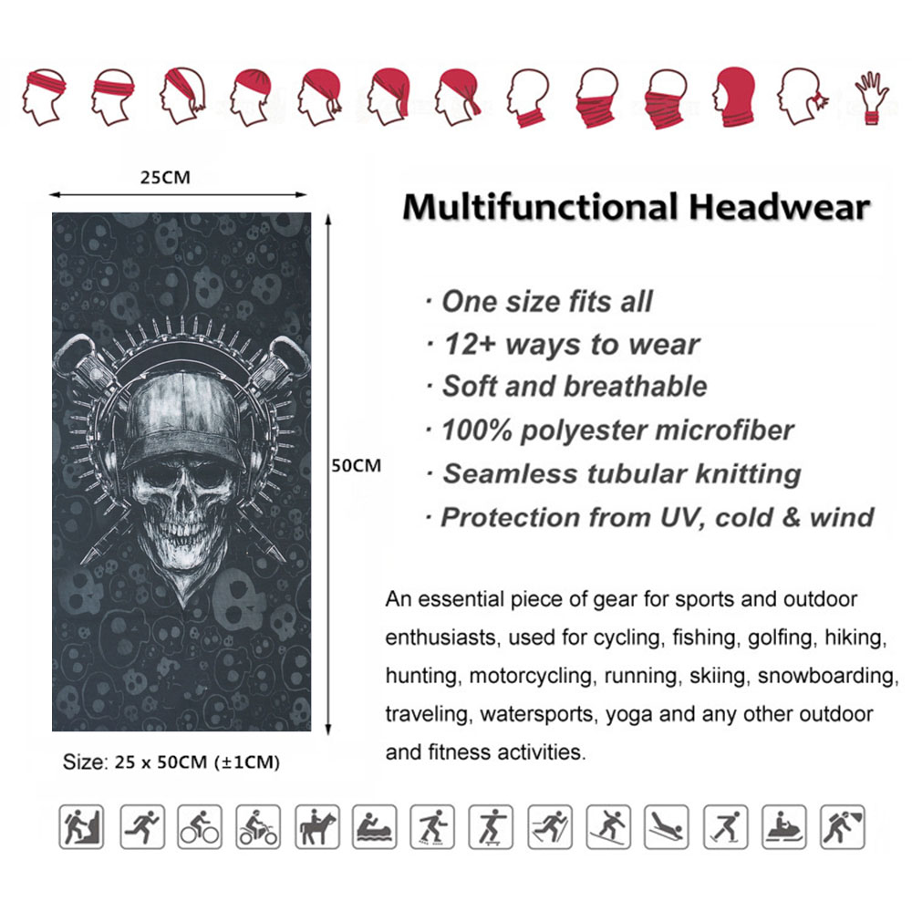 Skull Pattern Seamless Breatha - Running Gear Youtube 评论和价格